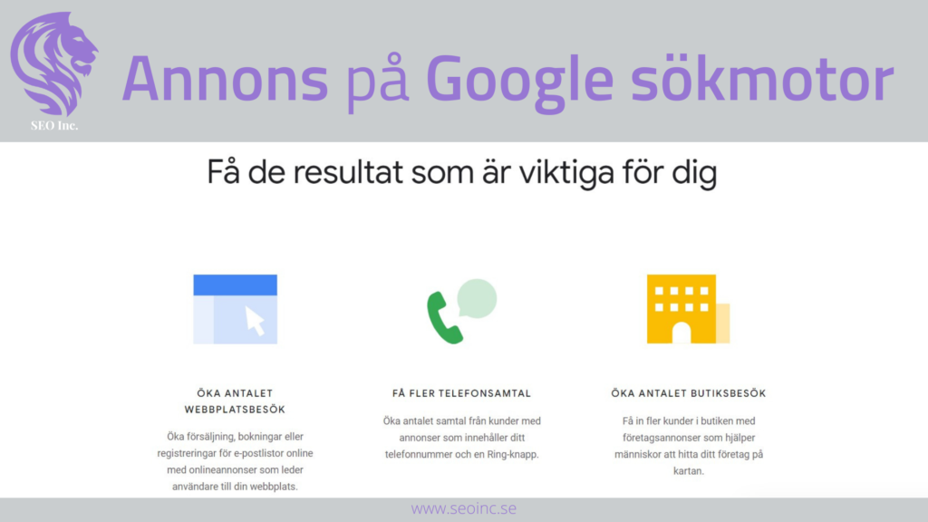 Annonsering på Google med SEO Inc. Sweden